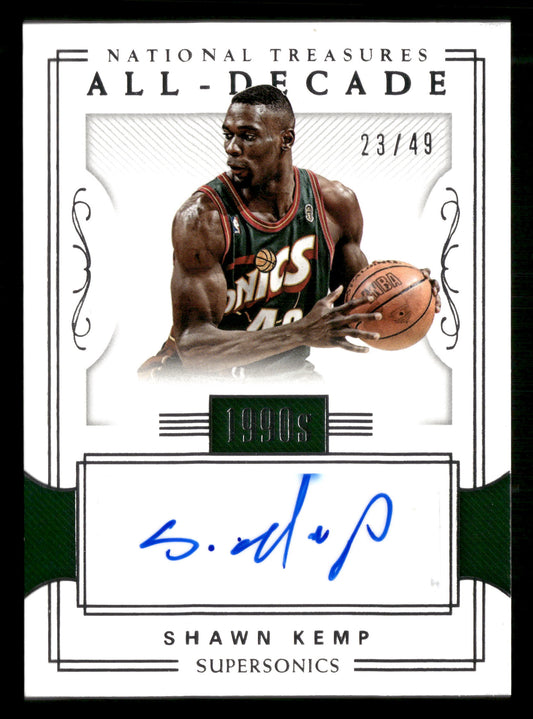 2017-18 Panini National Treasures #ADS-SKP Shawn Kemp All-Decade Signatures #/49