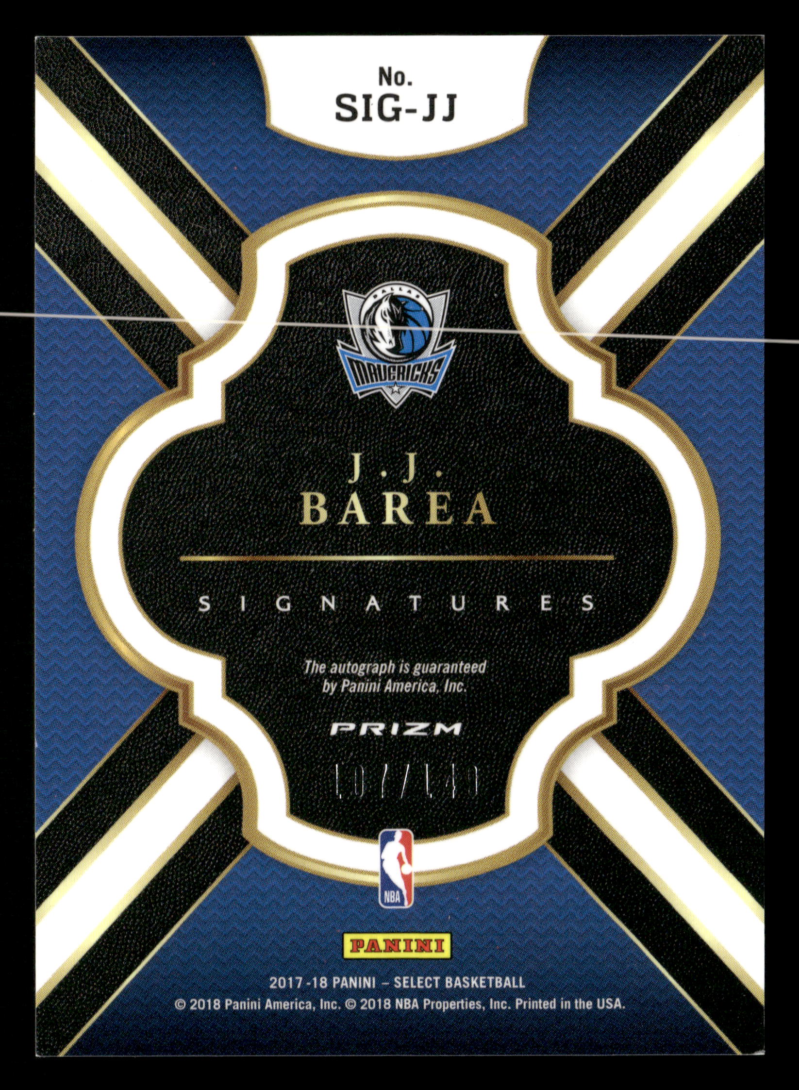 2017-18 Panini Select #SIG-JJ J.J. Barea Signatures #/149