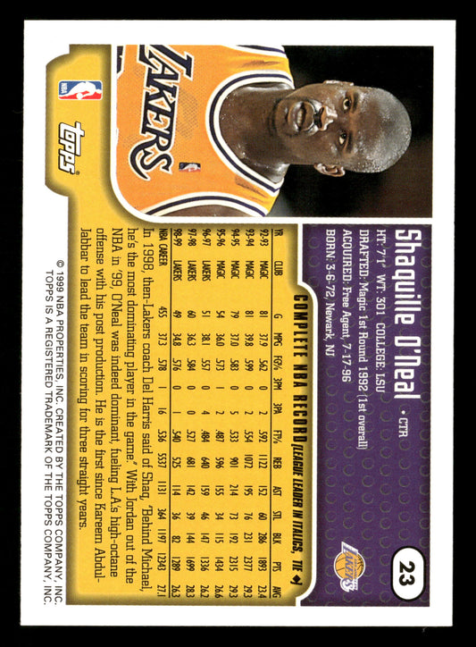 1999-00 Topps #23 Shaquille O'Neal
