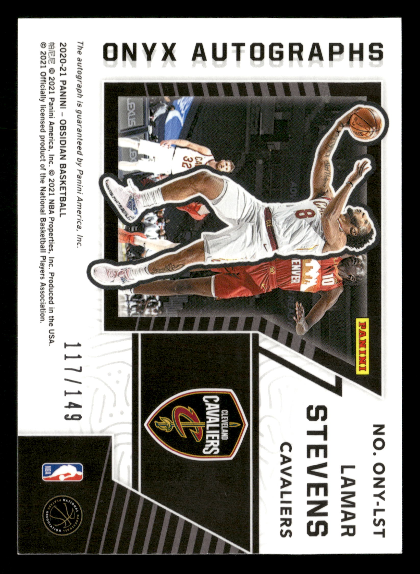 2020-21 Panini Obsidian #ONY-LST Lamar Stevens Onyx Autographs #/149