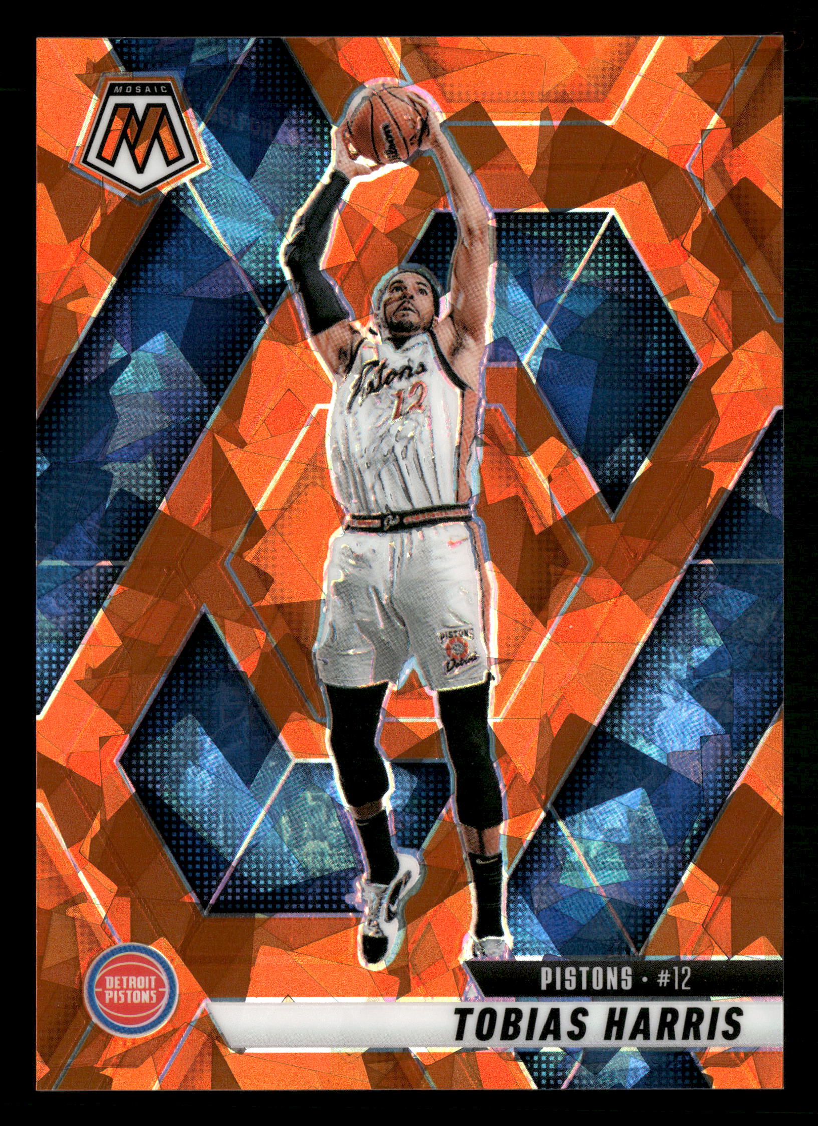 2024-25 Panini Mosaic #174 Tobias Harris Orange Ice Mosaic #/49