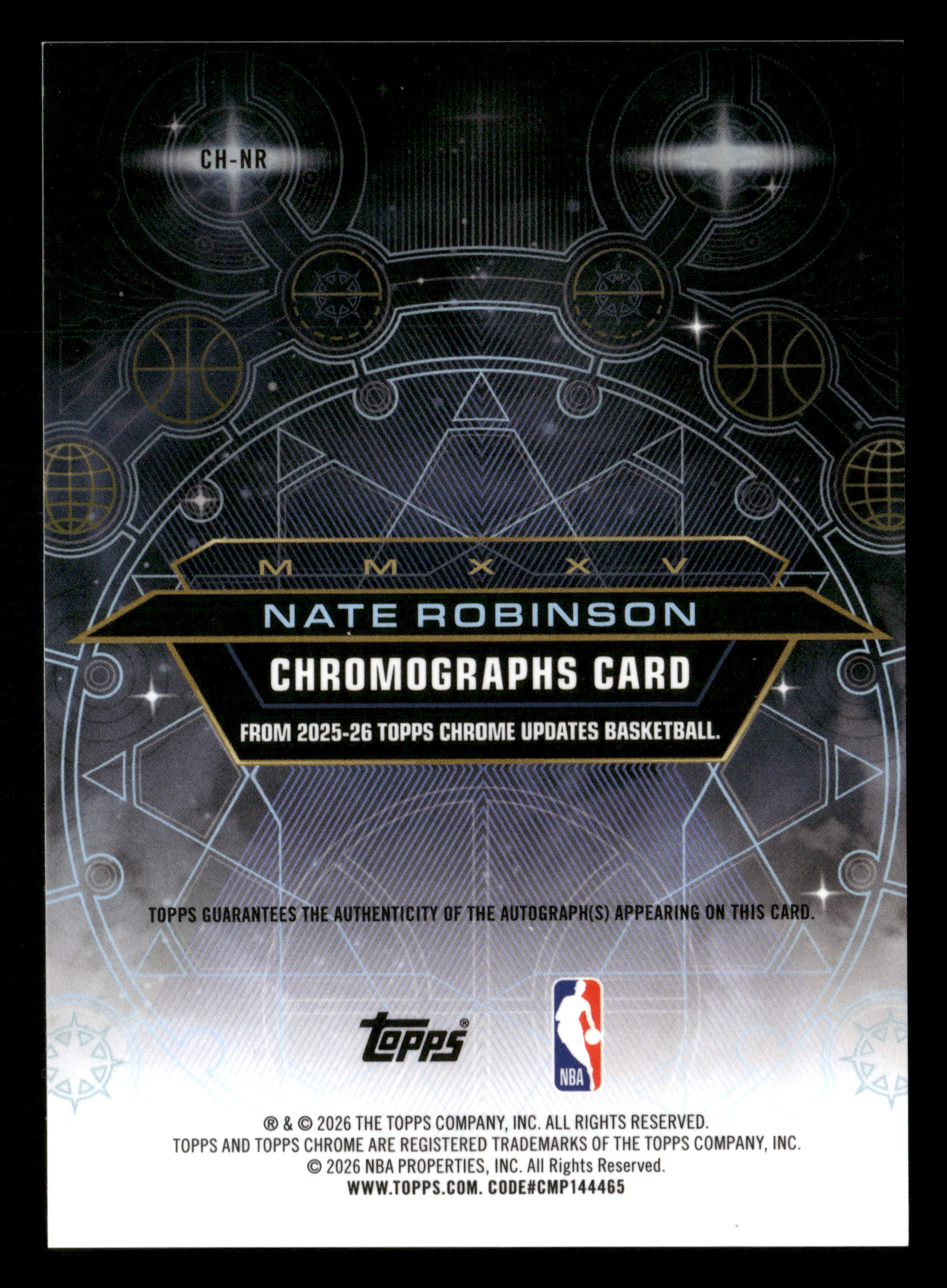 2025-26 Chrome Update #CH-NR Nate Robinson Chromographs Purple #/75