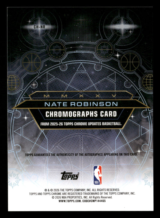 2025-26 Chrome Update #CH-NR Nate Robinson Chromographs Purple #/75