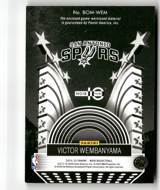 2024-25 Panini Noir #BOM-WEM Victor Wembanyama Box Office Memorabilia #/99