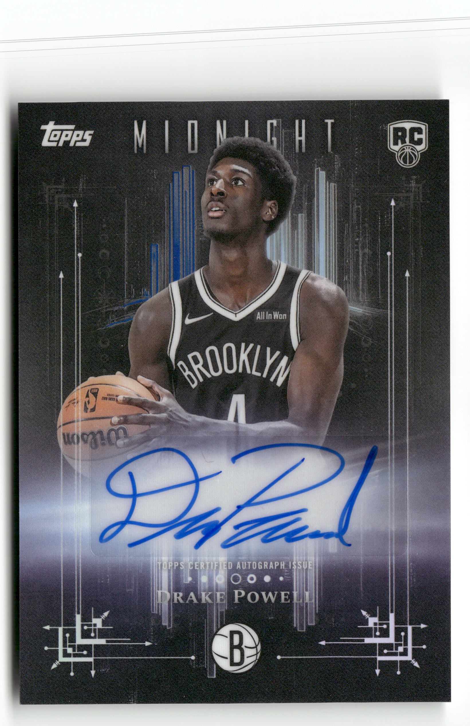 2025-26 Topps Midnight #DMR-DP Drake Powell Dark Marks Rookies Signatures