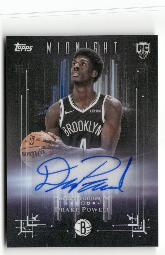 2025-26 Topps Midnight #DMR-DP Drake Powell Dark Marks Rookies Signatures