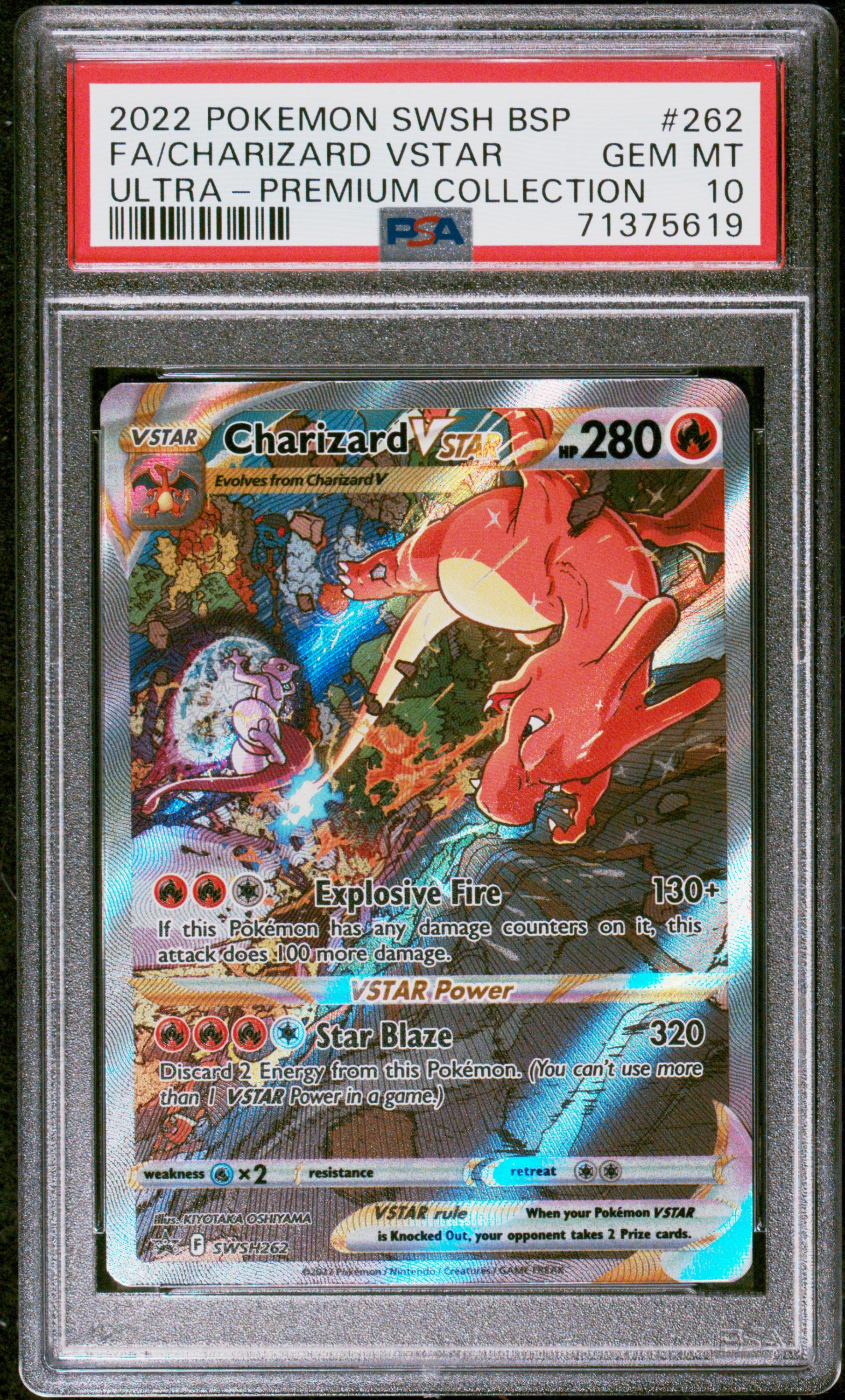2022 Pokemon Swsh Black Star Promo #262 Fa/Charizard Vstar PSA 10