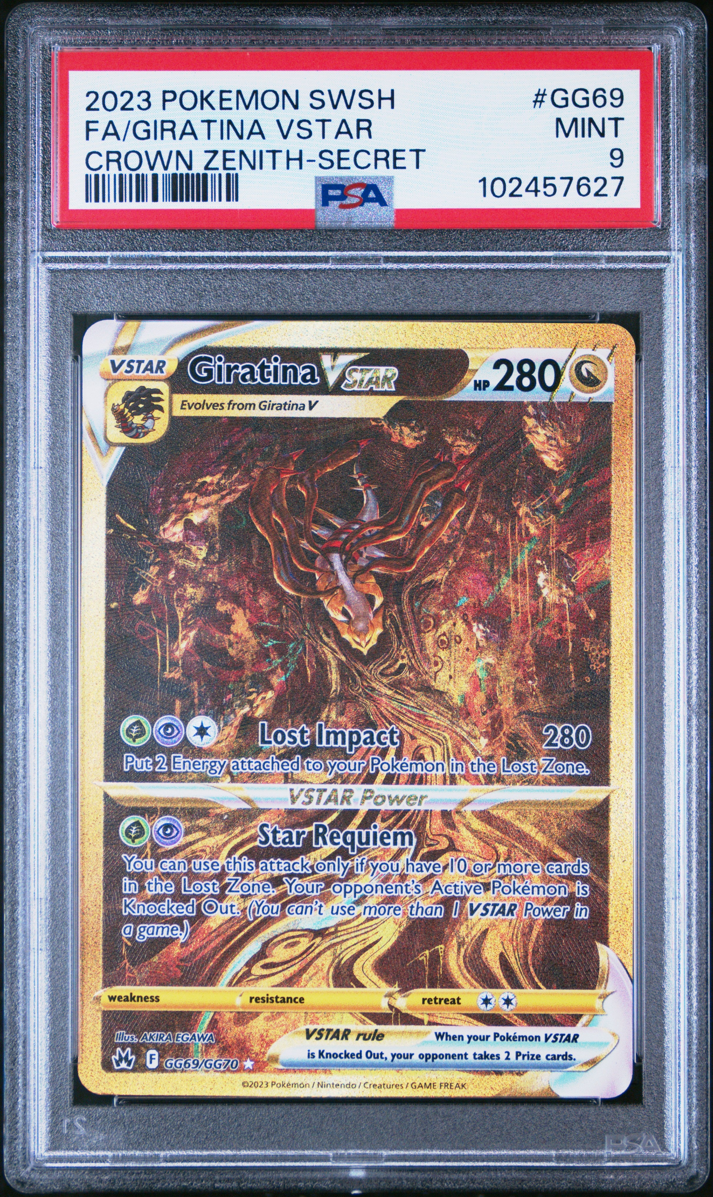 2023 Pokemon Sword And Shield Crown Zenith #GG69 Fa/Giratina Vstar PSA 9