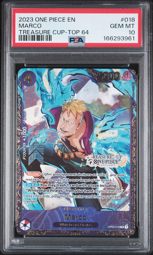 2023 One Piece Promos #018 Marco Treasure Cup-Top 64 PSA 10