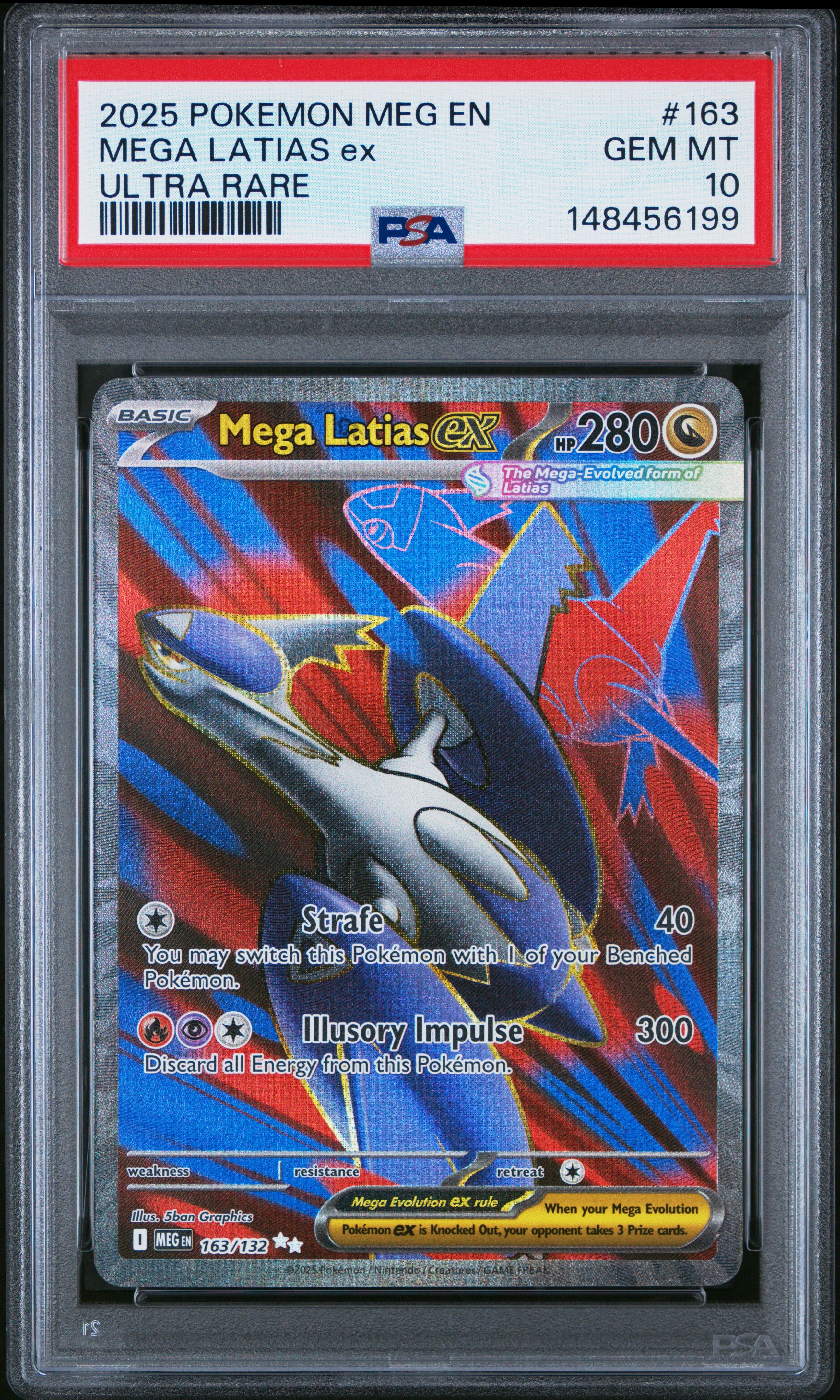 2025 Pokemon Meg En-Mega Evolution #163 Mega Latias Ex Ultra Rare PSA 10