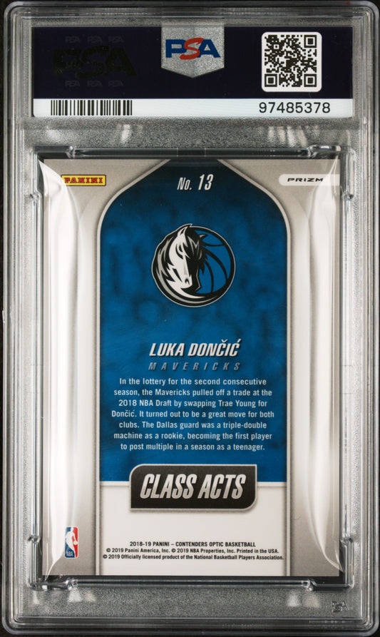 2018 Panini Contenders Optic Class Acts #13 Luka Doncic Class Acts PSA 9