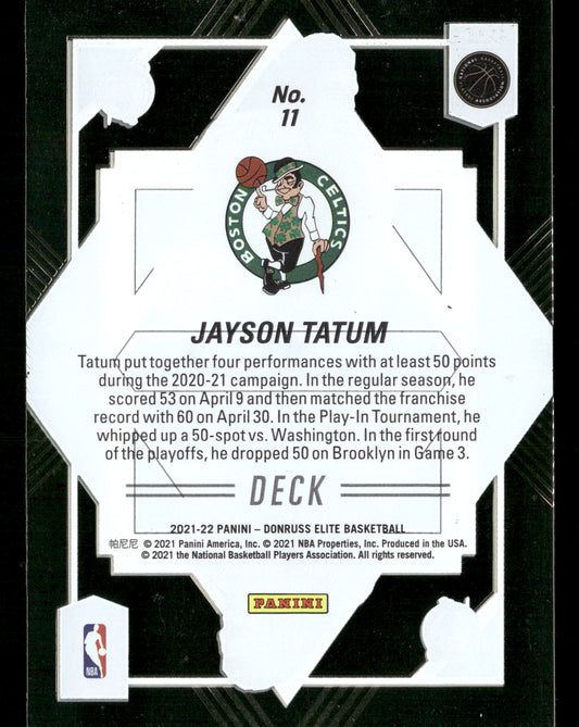 2021-22 Donruss Elite #11 Jayson Tatum Deck