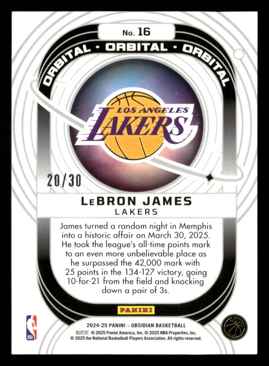 2024-25 Panini Obsidian #16 LeBron James