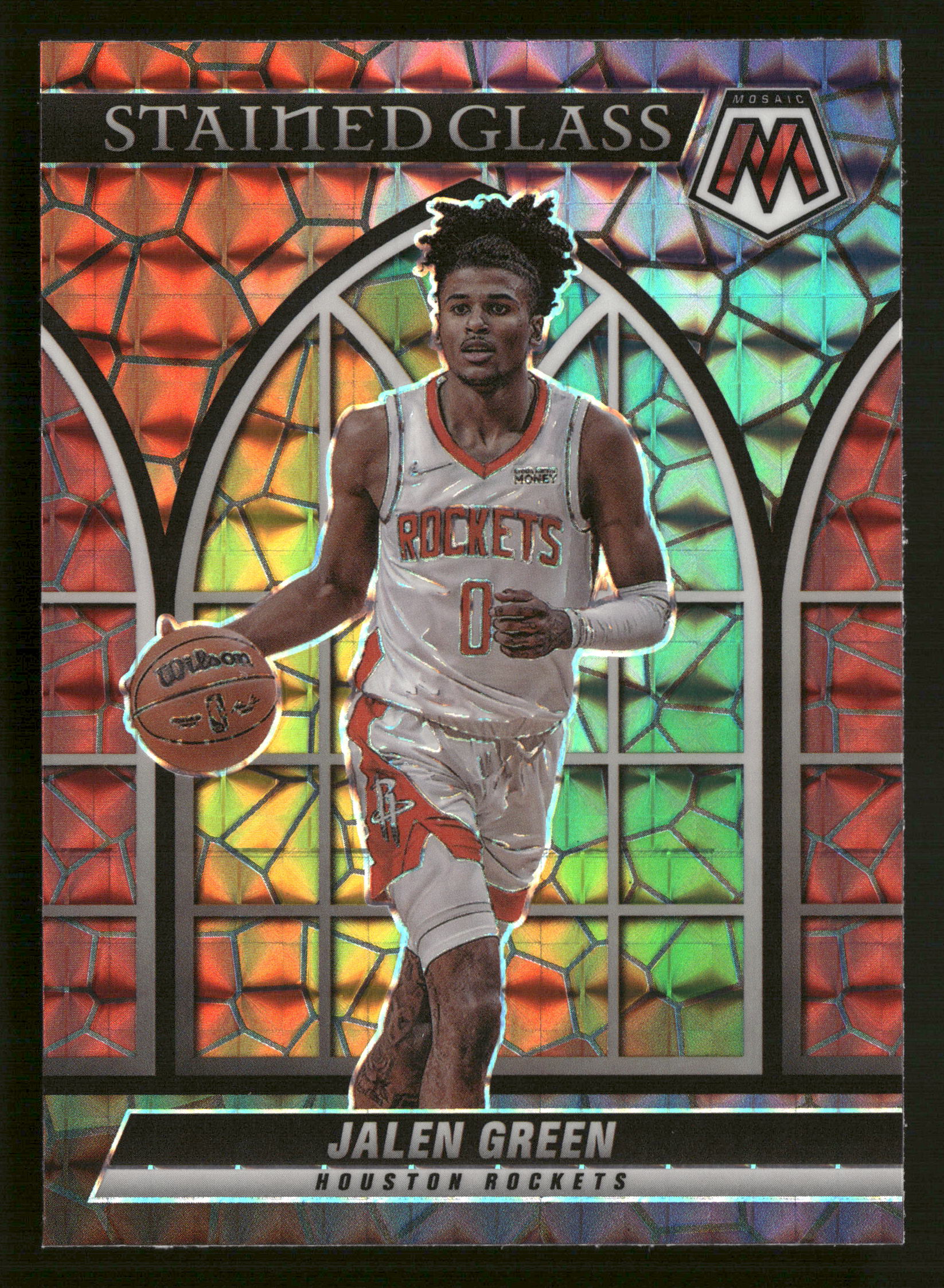 2021-22 Panini Mosaic #9 Jalen Green Stained Glass