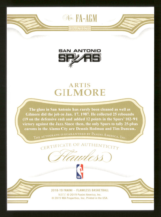 2018-19 Panini Flawless #FA-AGM Artis Gilmore Flawless Autographs #/25