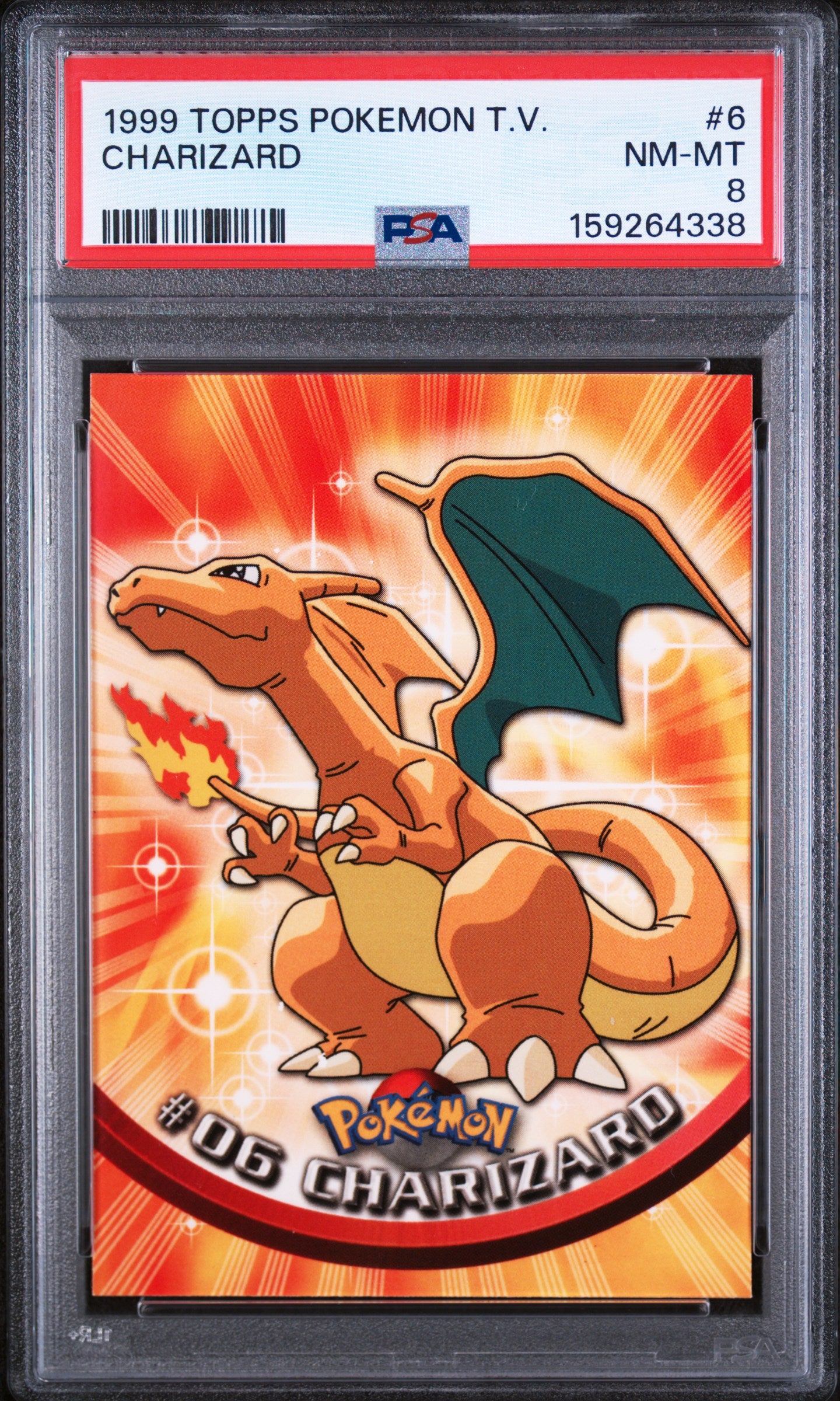 1999 Topps Pokemon Tv #6 Charizard PSA 8