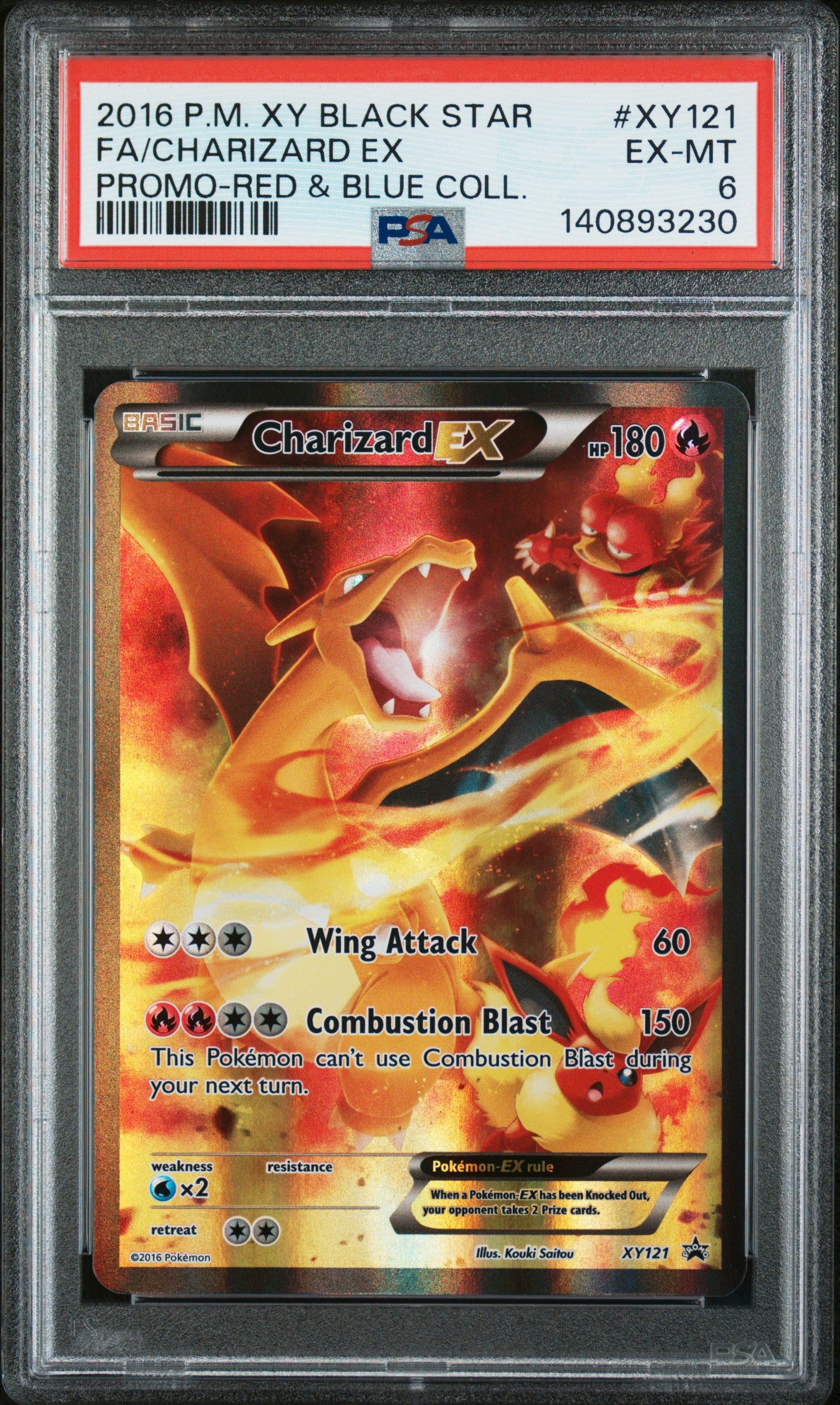 2016 Pokemon Xy Black Star Promo #XY121 Fa/Charizard Ex PSA 6