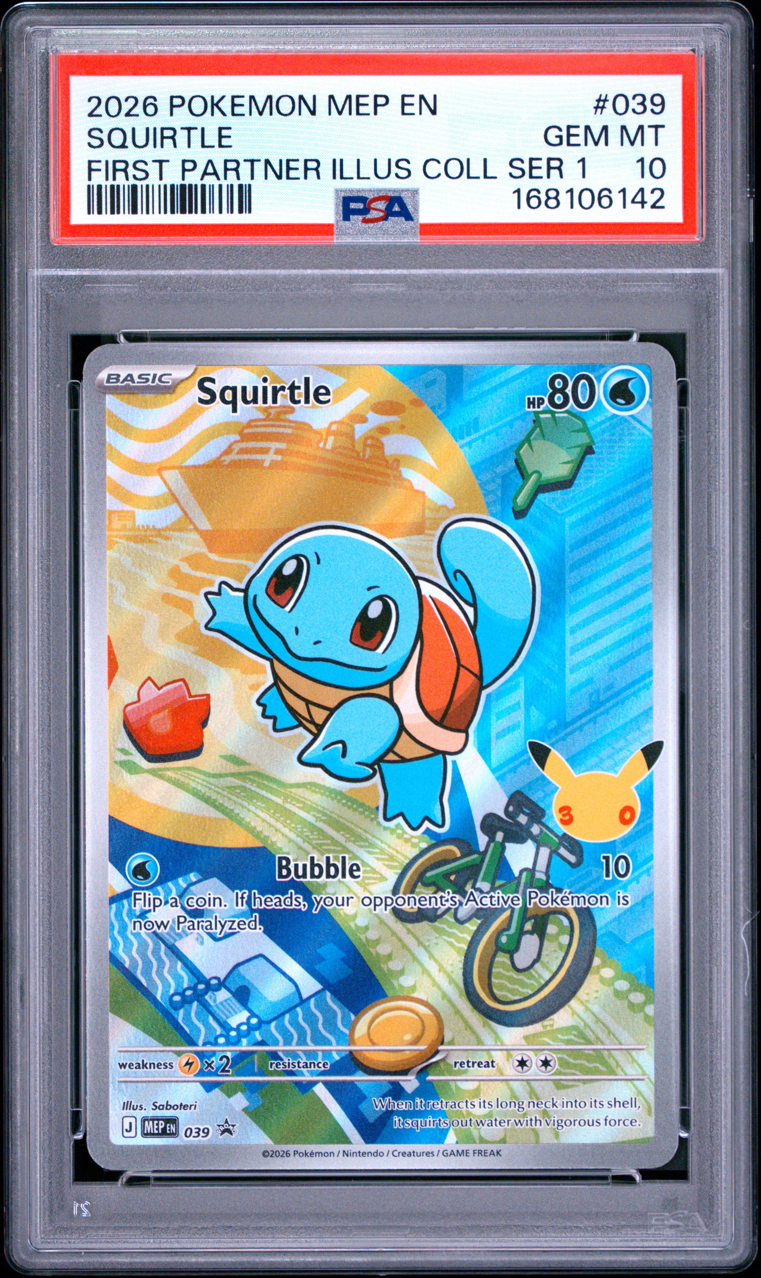 2026 Pokemon Black Star Promo #039 Squirtle First Partner PSA 10