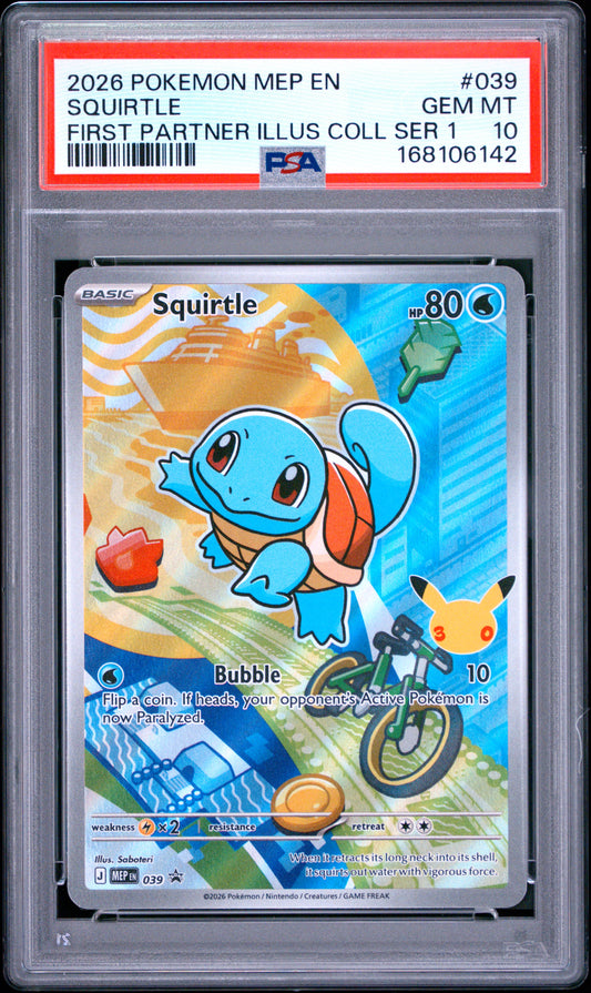 2026 Pokemon Black Star Promo #039 Squirtle First Partner PSA 10