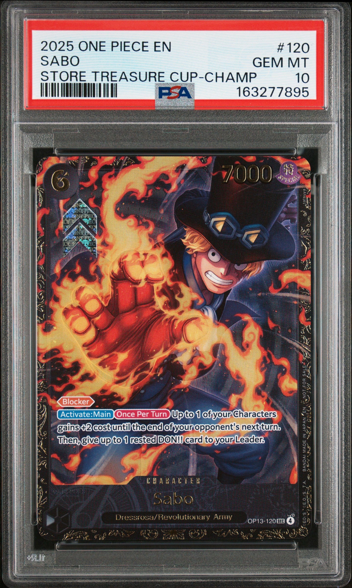 2025 One Piece Promos #120 Sabo Store Treasure Cup-Champ PSA 10