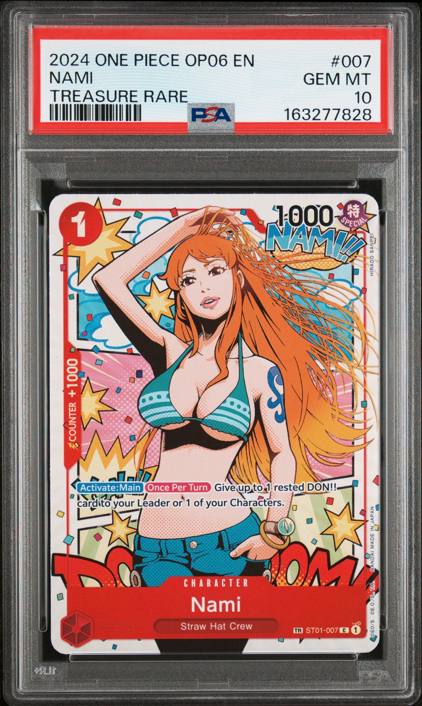 2024 One Piece Op06-Wings Of The Captain #007 Nami Treasure Rare PSA 10