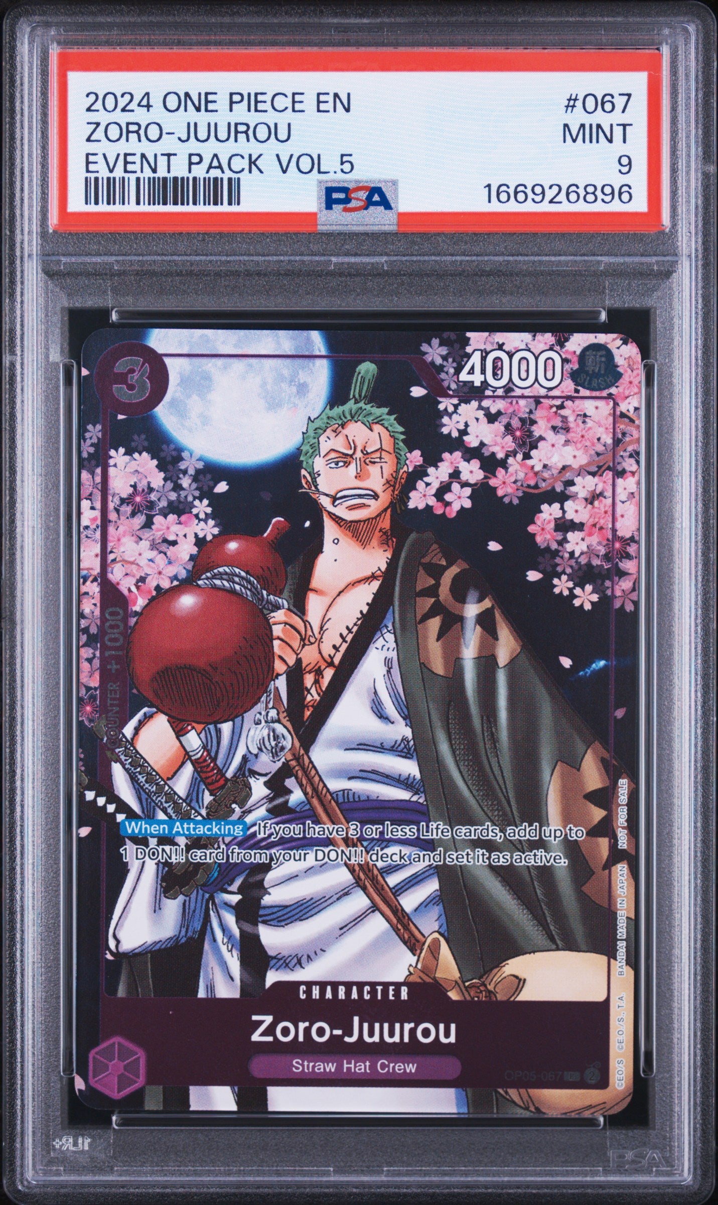 2024 One Piece Event Pack Vol.5 #067 Zoro-Juurou PSA 9
