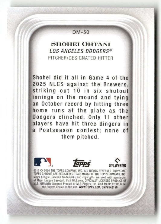2026 Topps Chrome #DM-50 Shohei Ohtani Diamond Moments