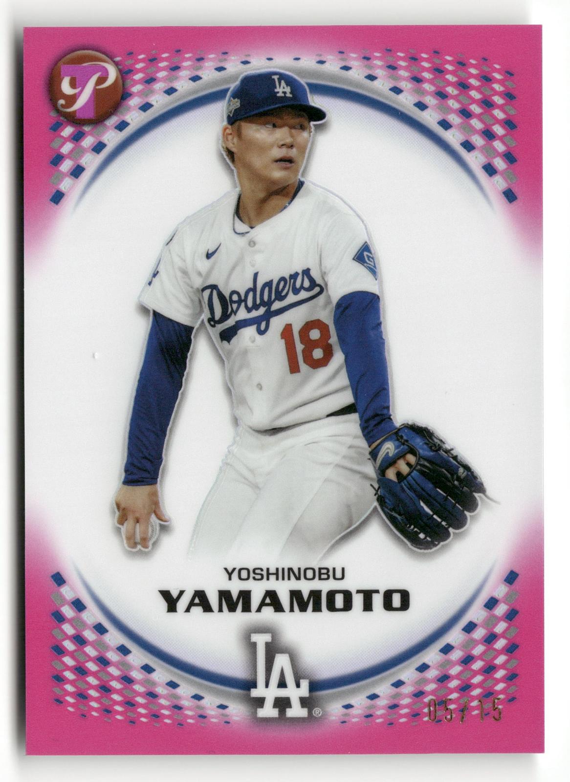 2024 Topps Pristine #117 Yoshinobu Yamamoto Pristine Pink Refractor #/15