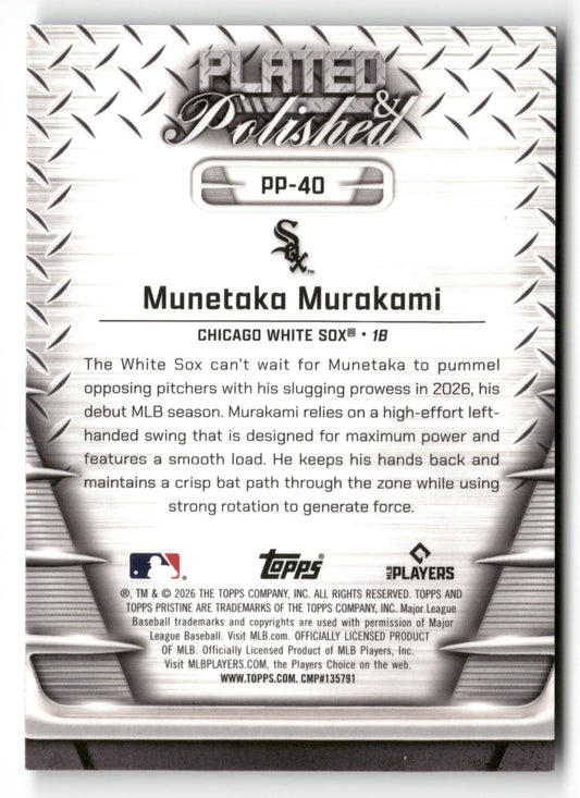 2026 Topps Pristine #PP-40 Munetaka Murakami Plated & Polished Blue #/75