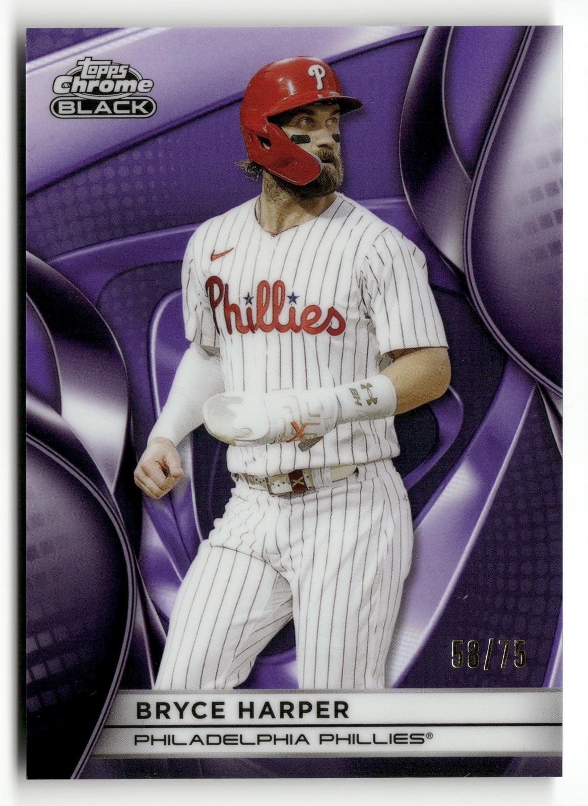 2025 Topps Chrome Black #2 Bryce Harper Purple #/75