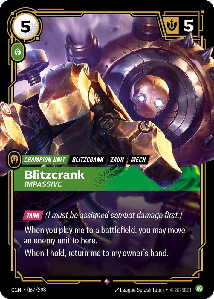 Blitzcrank - Impassive 067/298 (Origins)  - Foil