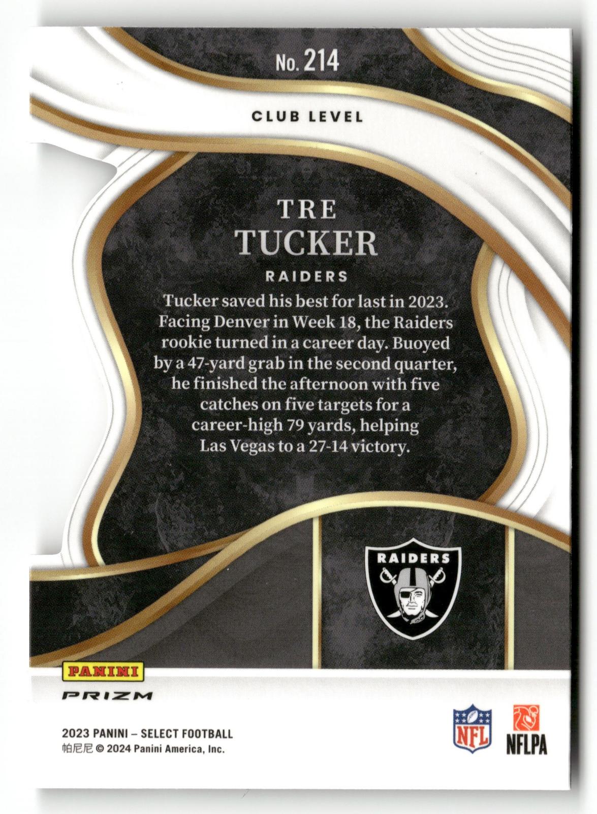2023 Panini Select #214 Tre Tucker Zebra Prizm