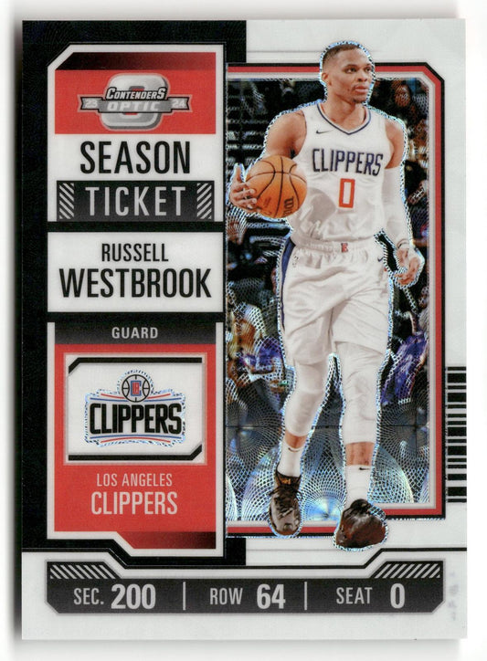 23-24 Panini Contenders #63 Russell Westbrook Season Ticket Black Scope /25