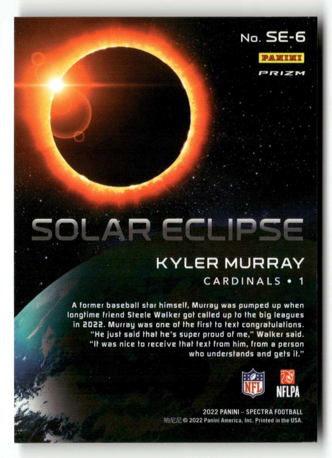 2022 Panini Spectra #SE-6 Kyler Murray Solar Eclipse
