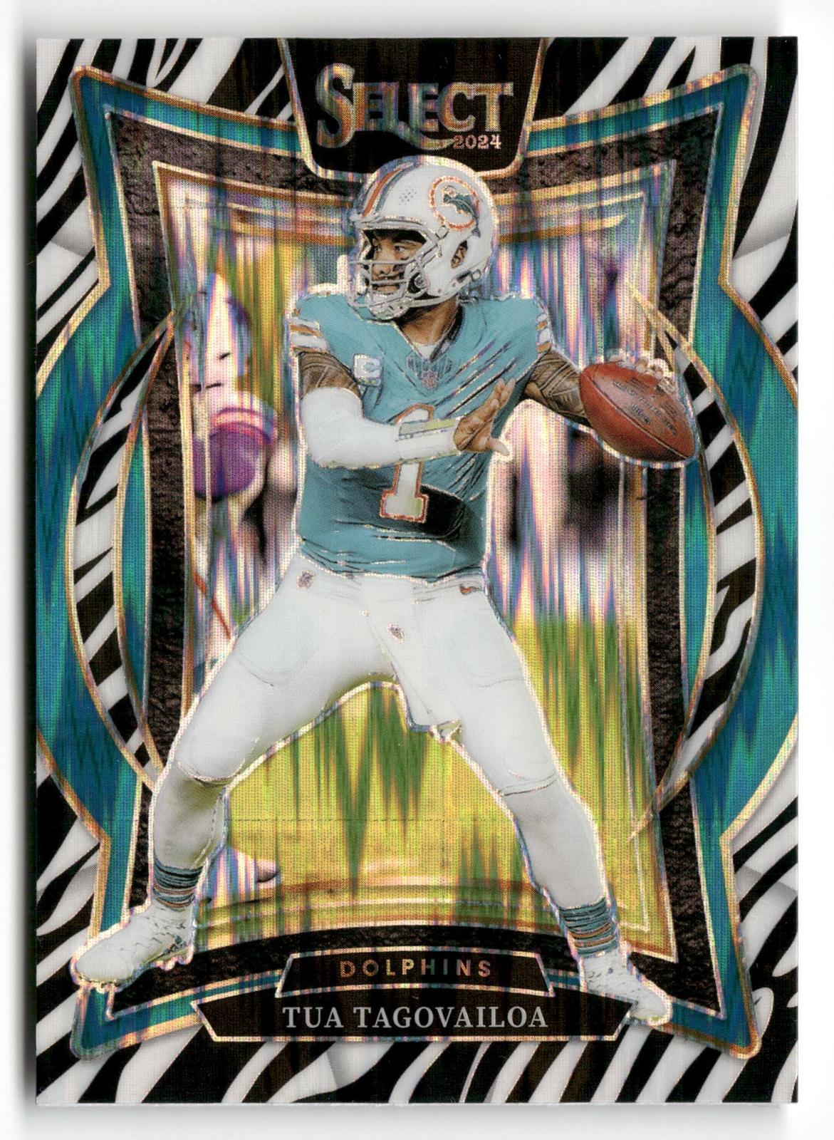 2024 Panini Select #99 Tua Tagovailoa Zebra Prizm