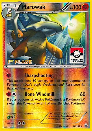 Marowak Pokemon League 1st Place 078/162 (League & Championship Cards)  - Reverse Holofoil