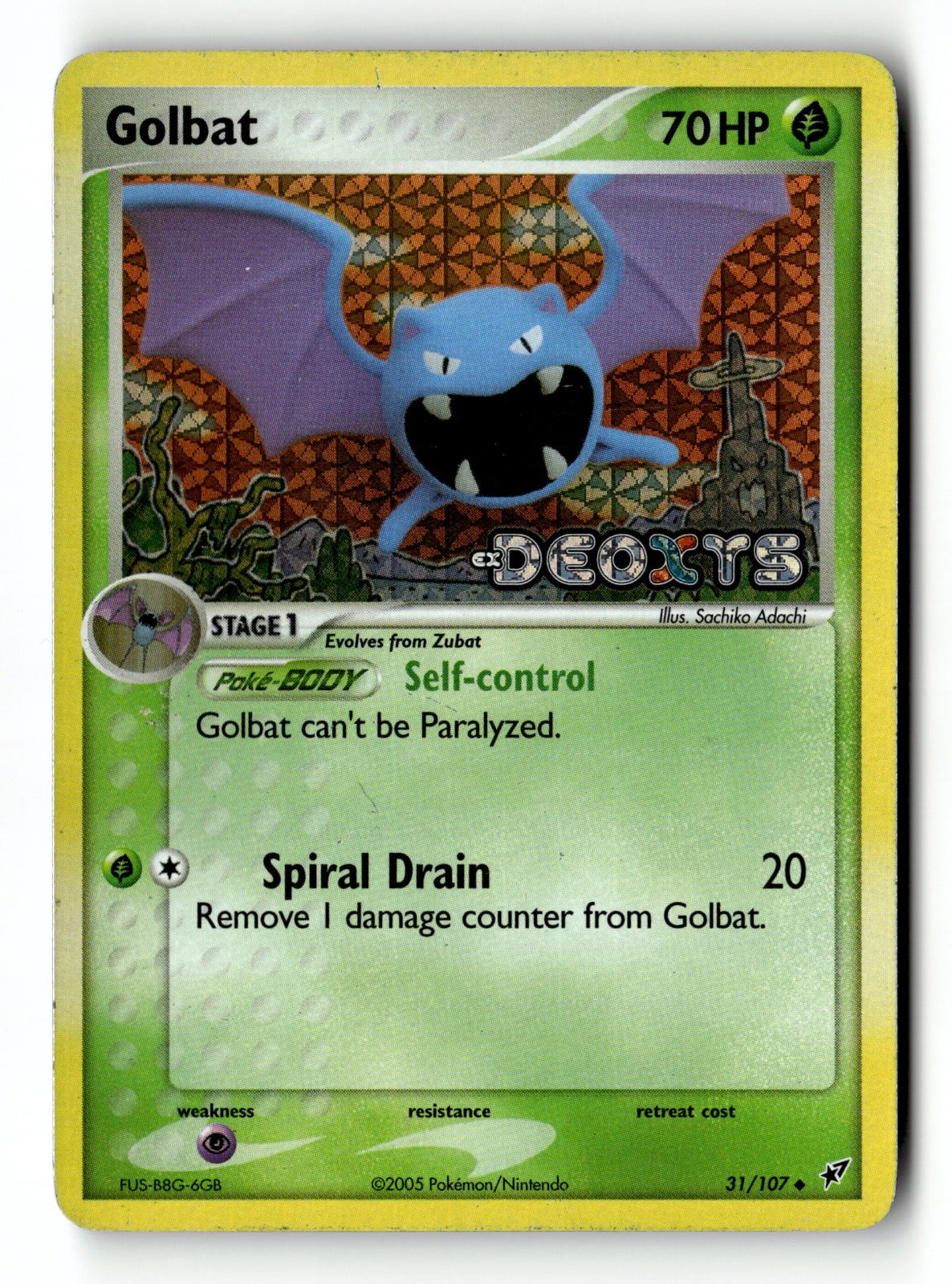 2005 Pokemon Deoxys 31/107 Golbat Uncommon Reverse Holo Stamped MP