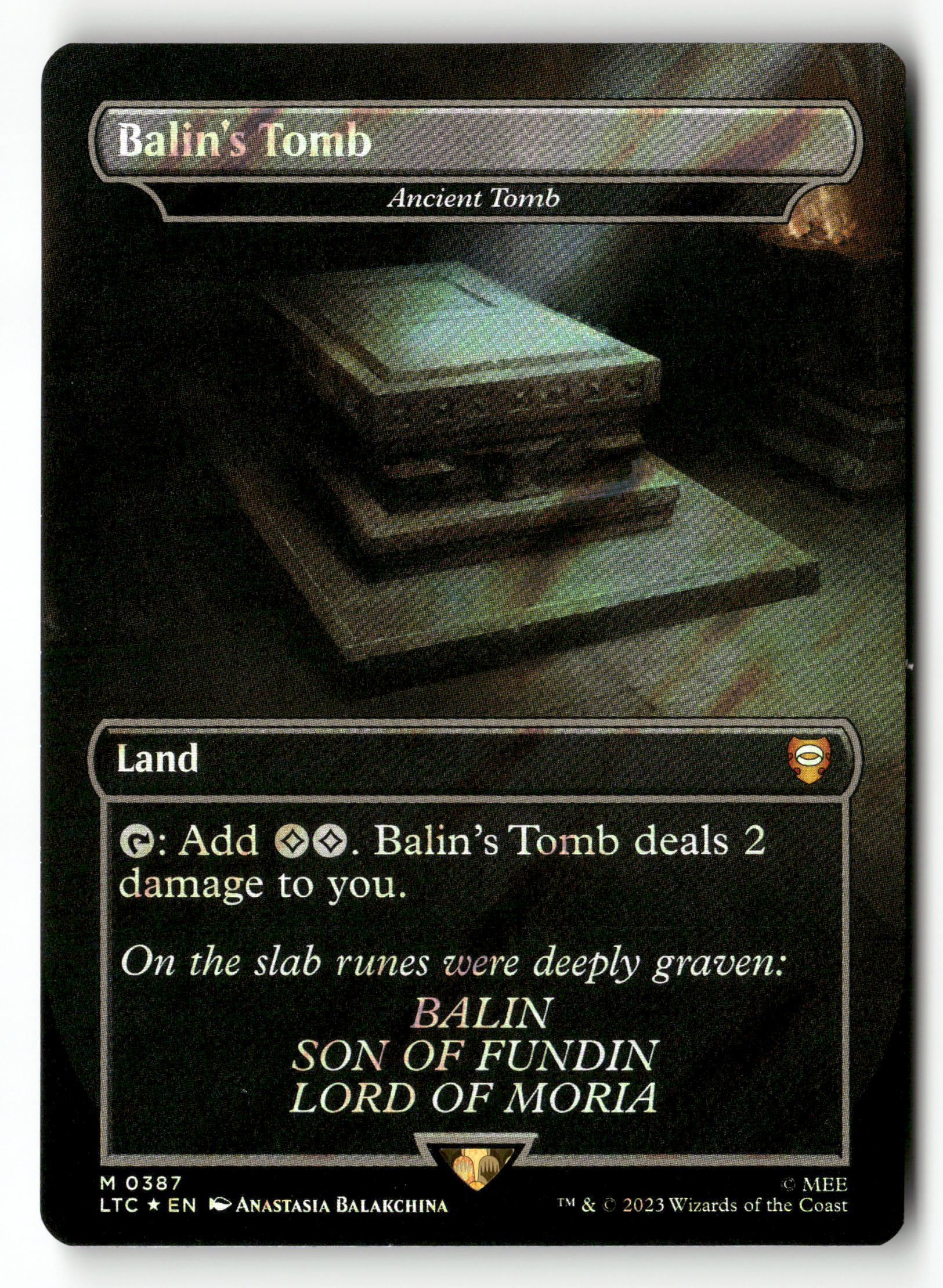 MTG: The Lord of the Rings: 387 Balin's Tomb - Ancient Tomb (Surge Foil) M NM