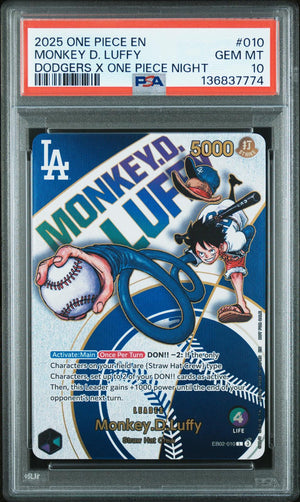 2025 One Piece Promos #010 Monkey D. Luffy Dodgers X One Piece Night P