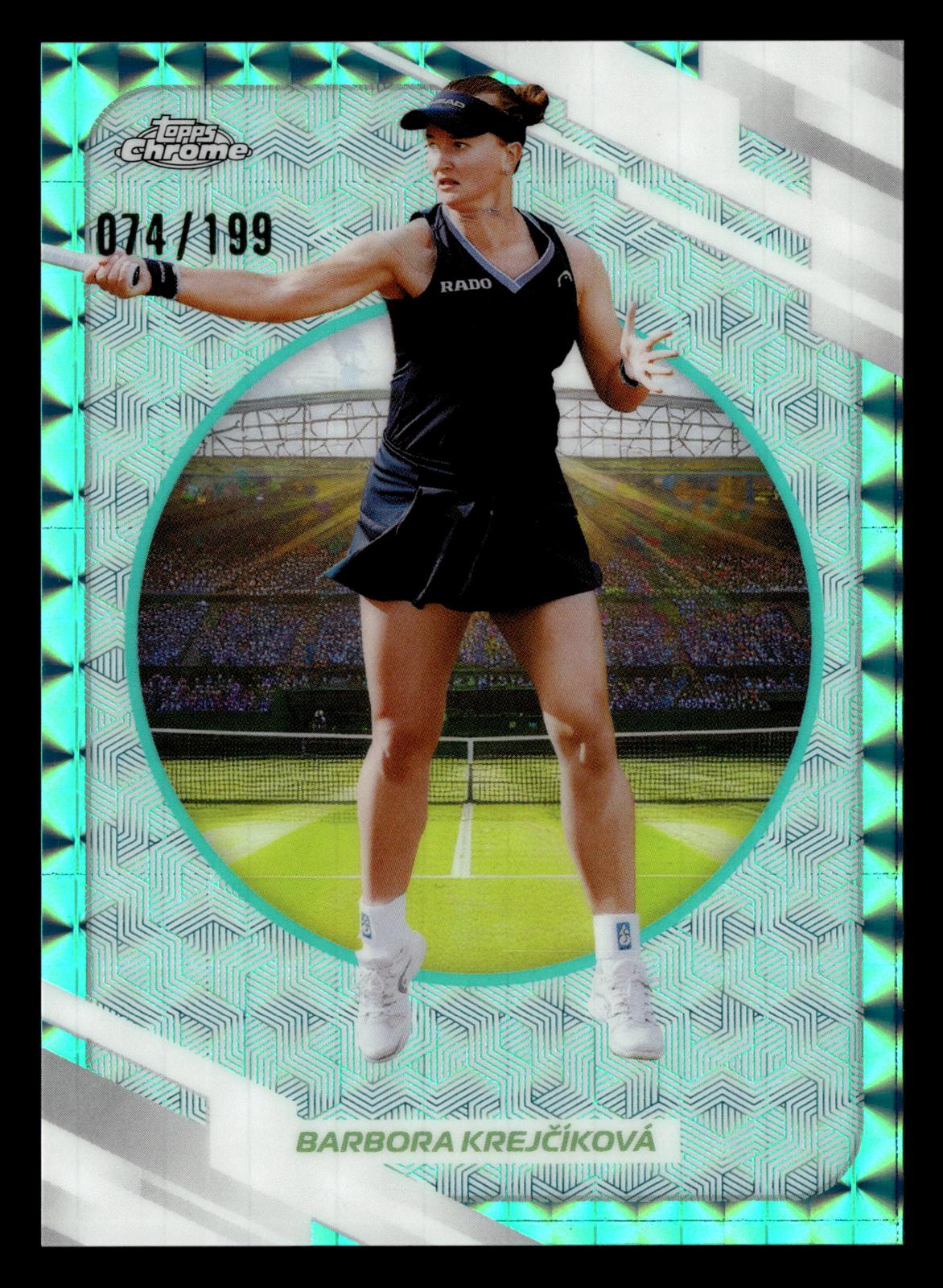 2026 Topps Chrome #28 Barbora Krejčíková Aqua Geometric Refractor #/199