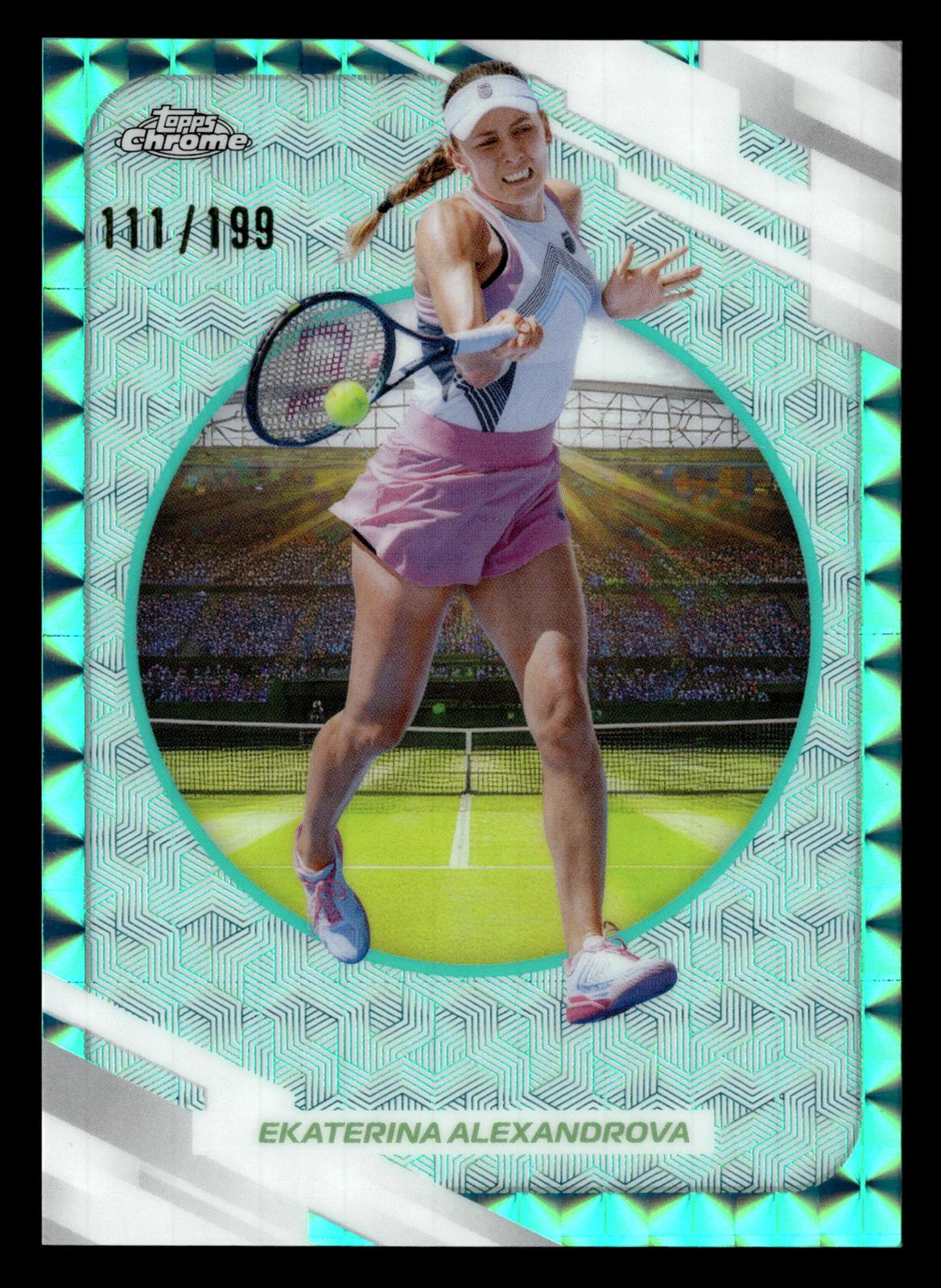 2026 Topps Chrome #62 Ekaterina Alexandrova Aqua Geometric Refractor #/199