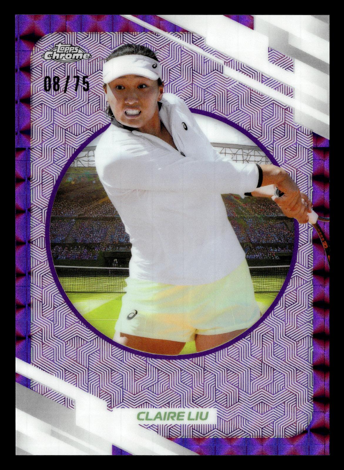 2026 Topps Chrome #116 Claire Liu Purple Geometric Refractor #/75