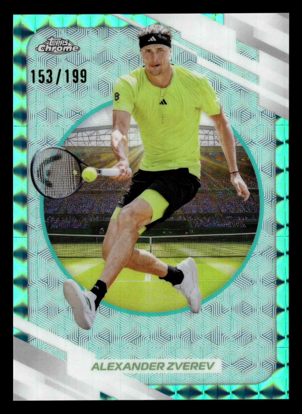2026 Topps Chrome #44 Alexander Zverev Aqua Geometric Refractor #/199