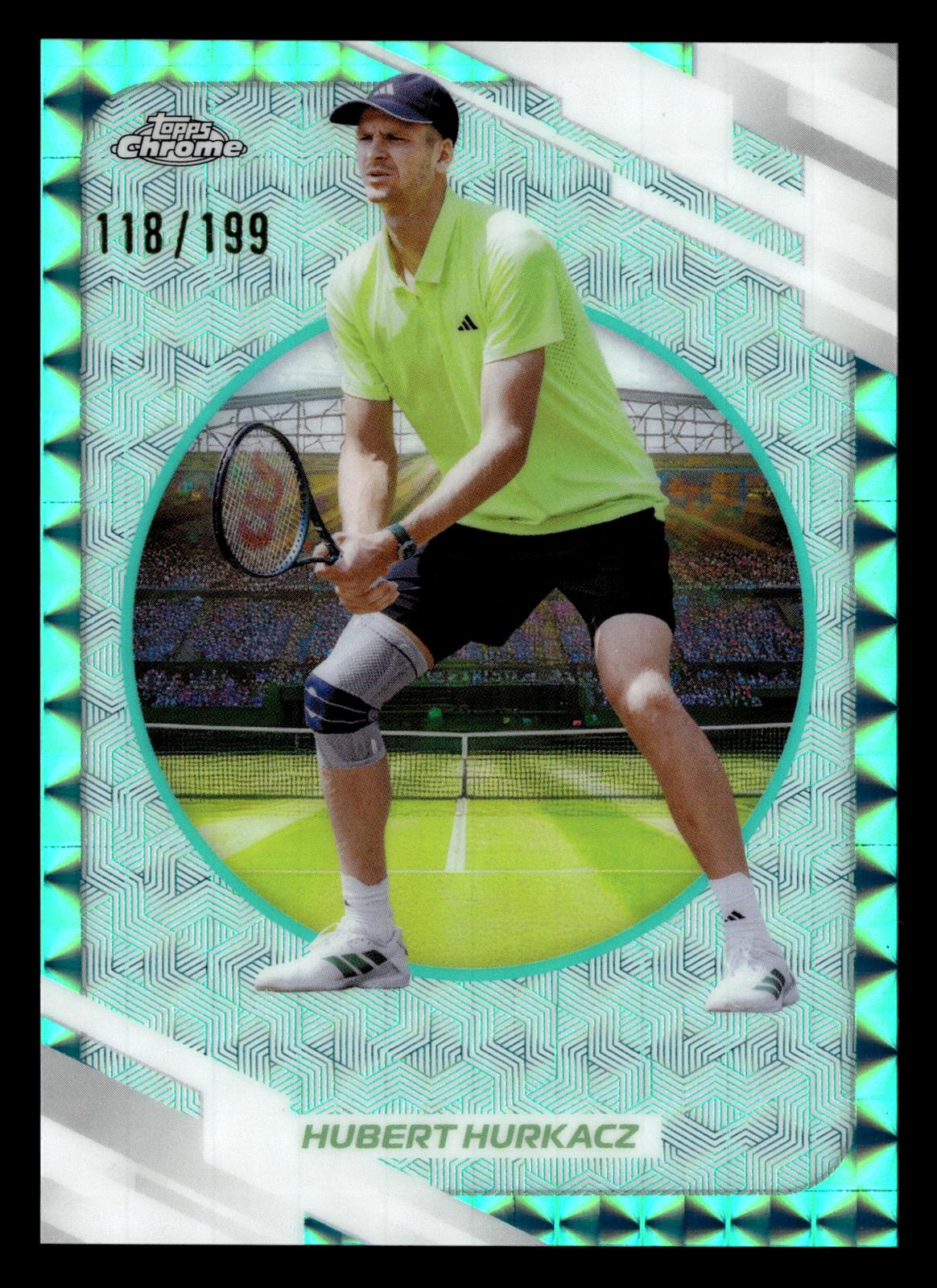 2026 Topps Chrome #164 Hubert Hurkacz Aqua Geometric Refractor #/199