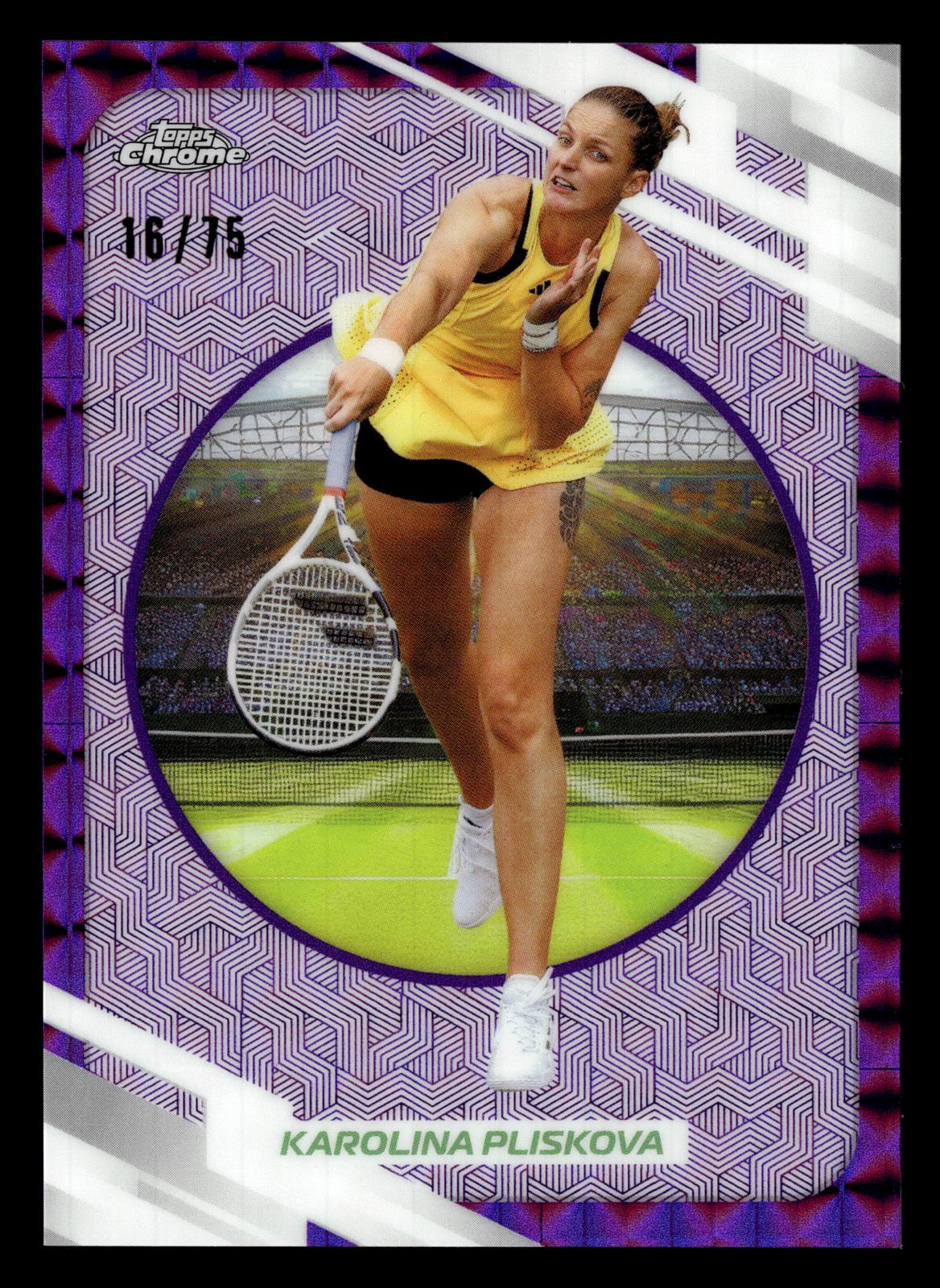 2026 Topps Chrome #152 Karolina Pliskova Purple Geometric Refractor #/75
