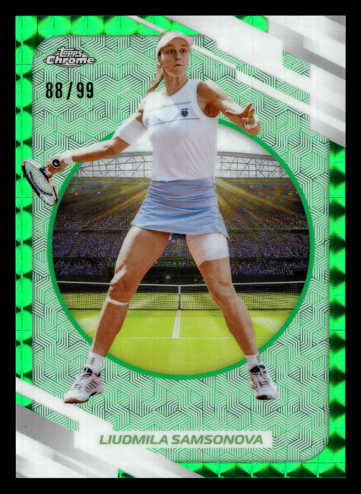2026 Topps Chrome #143 Liudmila Samsonova Green Geometric Refractor #/99