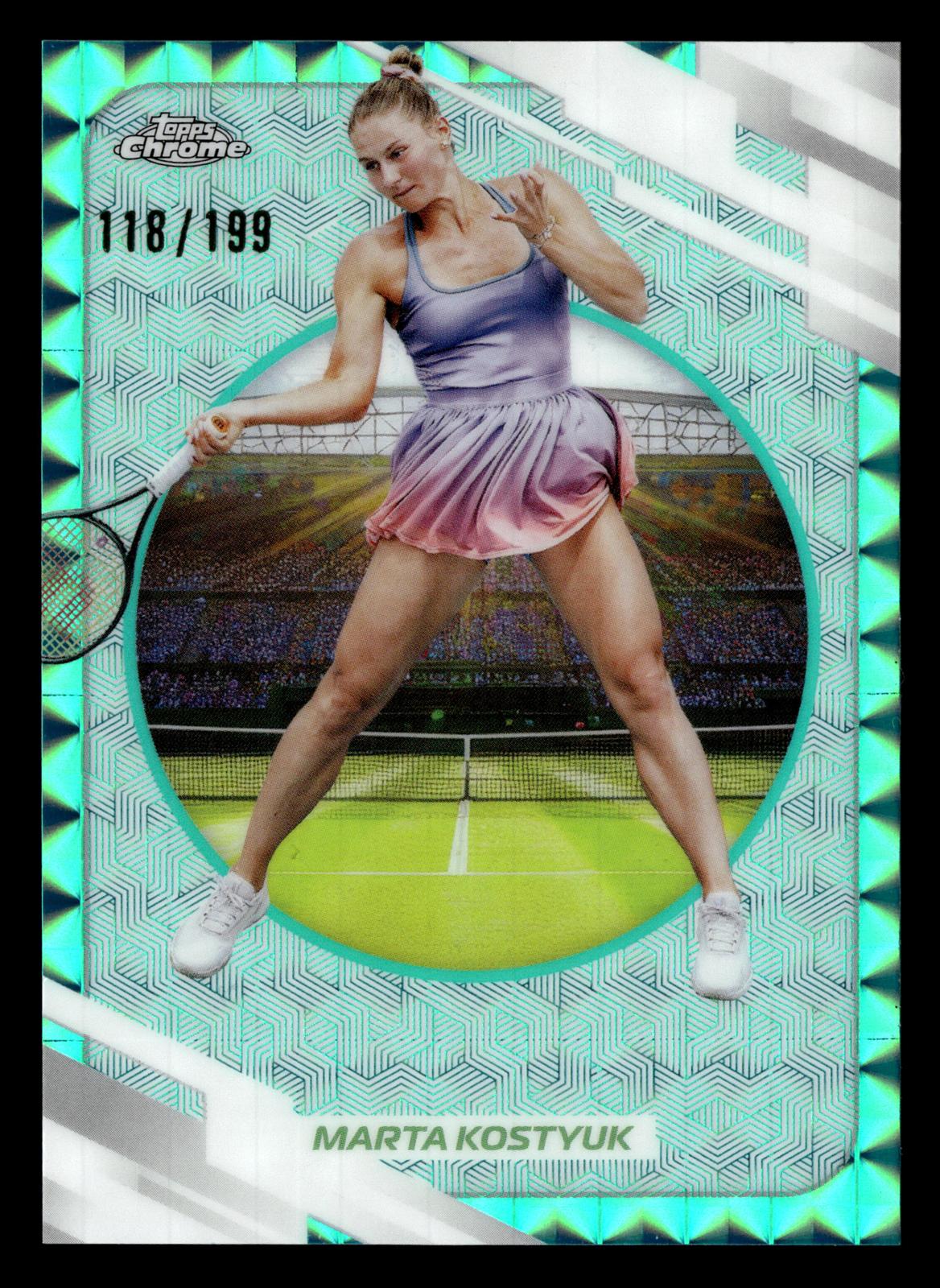 2026 Topps Chrome #46 Marta Kostyuk Aqua Geometric Refractor #/199