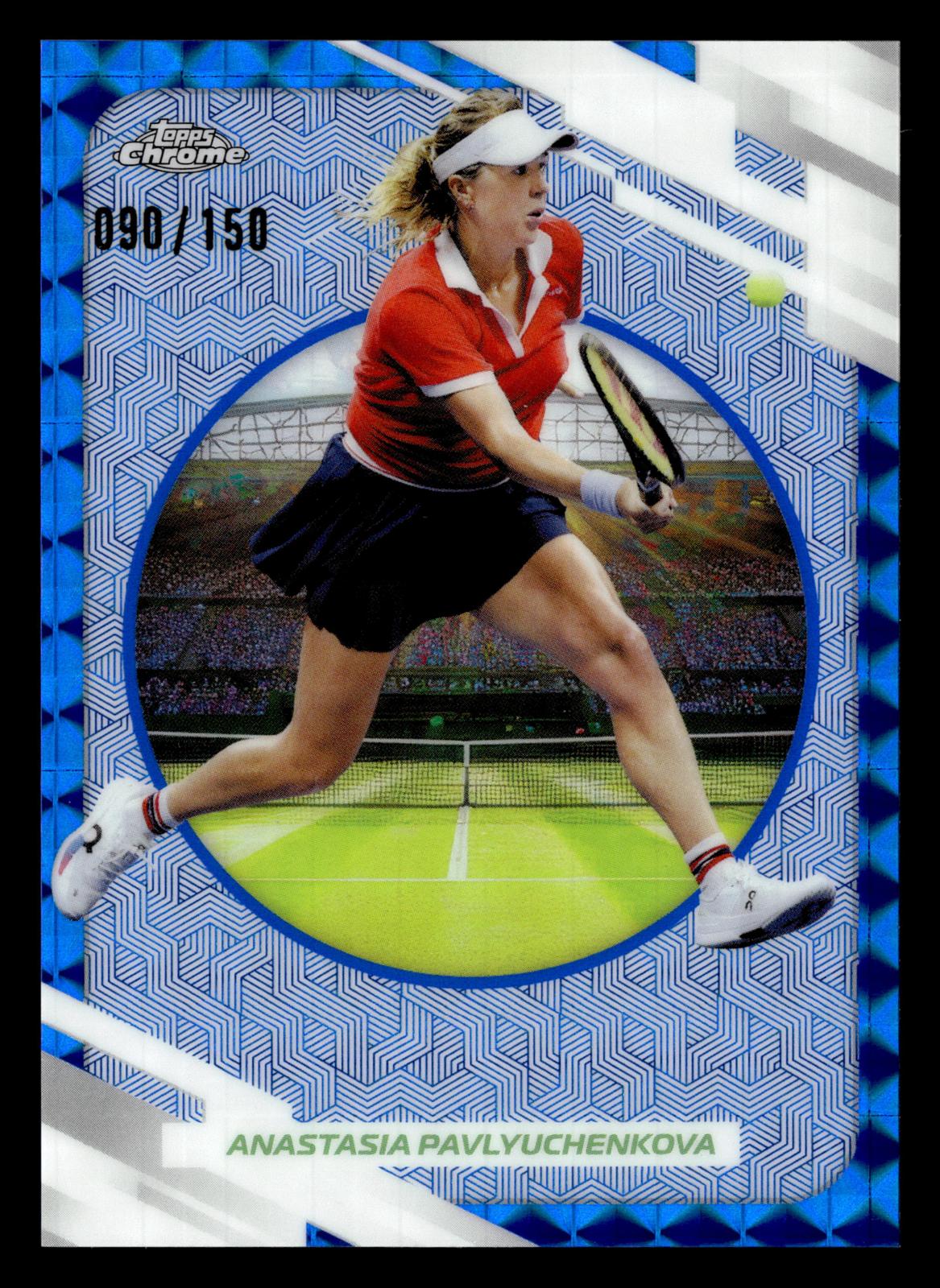 2026 Topps Chrome #154 Anastasia Pavlyuchenkova Blue Geometric Refractor #/150