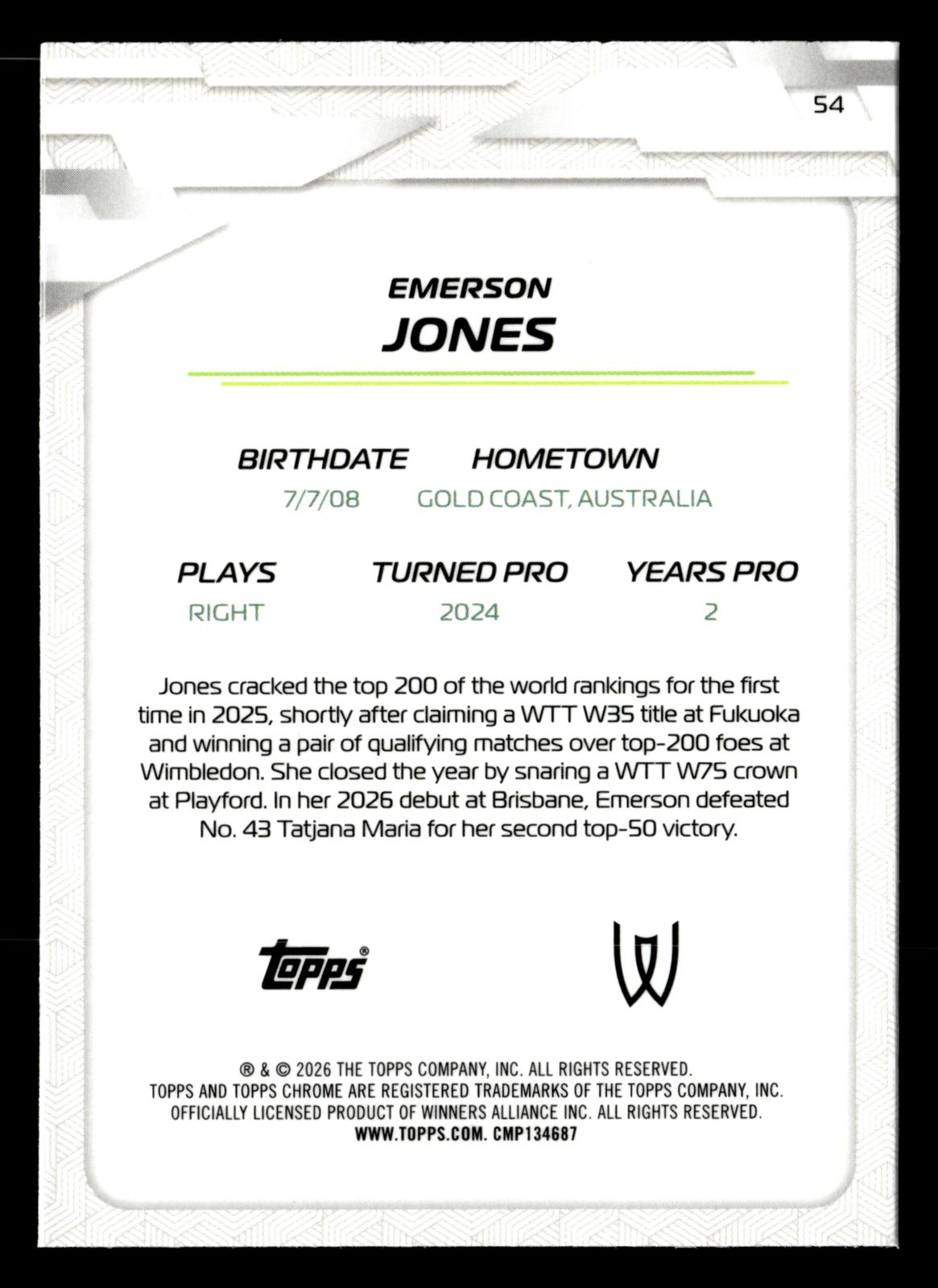 2026 Topps Chrome #54 Emerson Jones Geometric Refractor