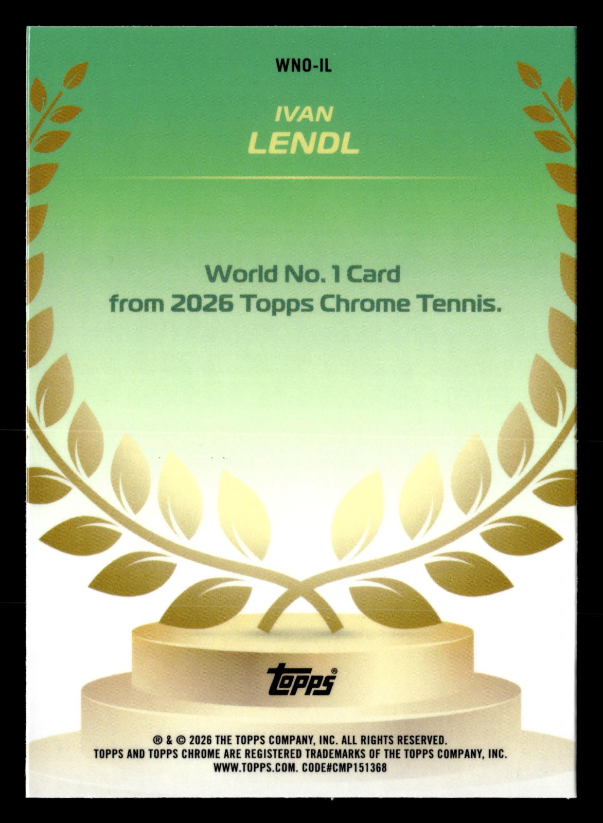 2026 Topps Chrome #WNO-IL Ivan Lendl World Number 1 Geometric Refractor
